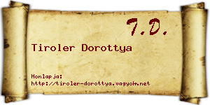 Tiroler Dorottya névjegykártya